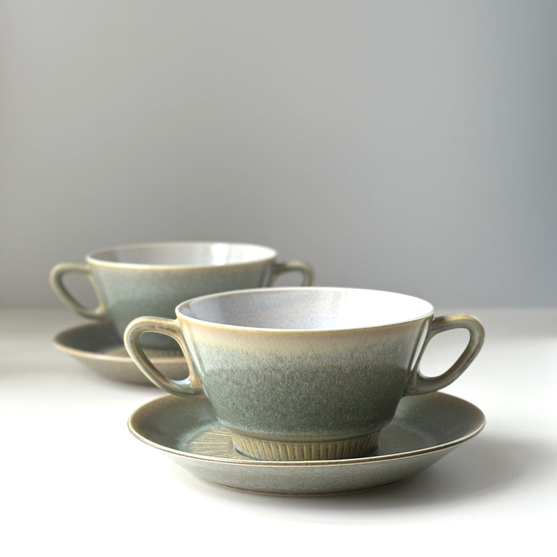 【北欧 デンマーク ヴィンテージ】 Knabstrup (ナブストラップ ) soup cup saucer