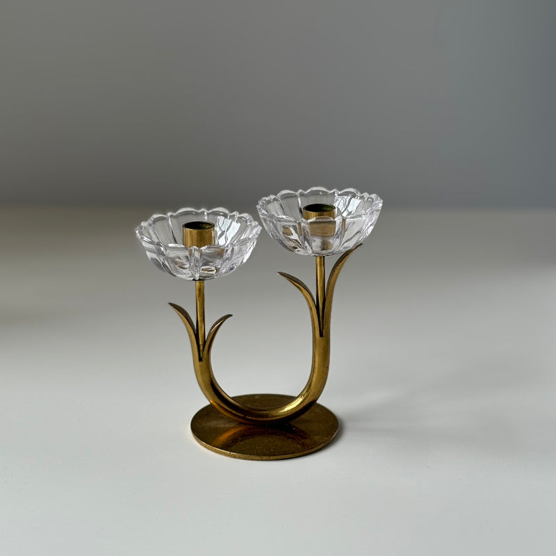 【北欧 スウェーデン ヴィンテージ】Ystad metall (イースタッド・メタル) candle stand glass
