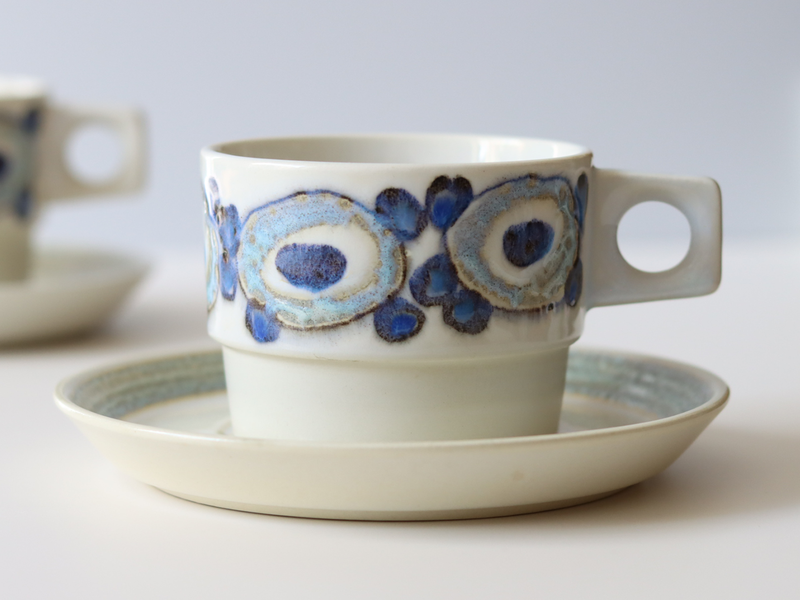 Royal copenhagen (ロイヤルコペンハーゲン) Nucella(ヌセラ) coffee cup saucer blue │ 北欧ヴィンテージ デンマーク 食器 コーヒーカップ 陶磁器