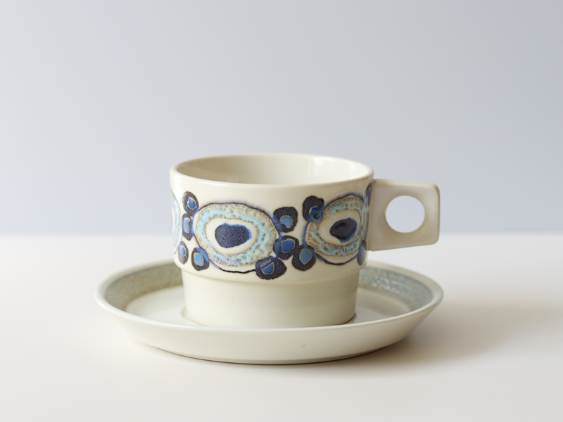 Royal copenhagen (ロイヤルコペンハーゲン) Nucella(ヌセラ) coffee cup saucer blue │ 北欧ヴィンテージ デンマーク 食器 コーヒーカップ 陶磁器