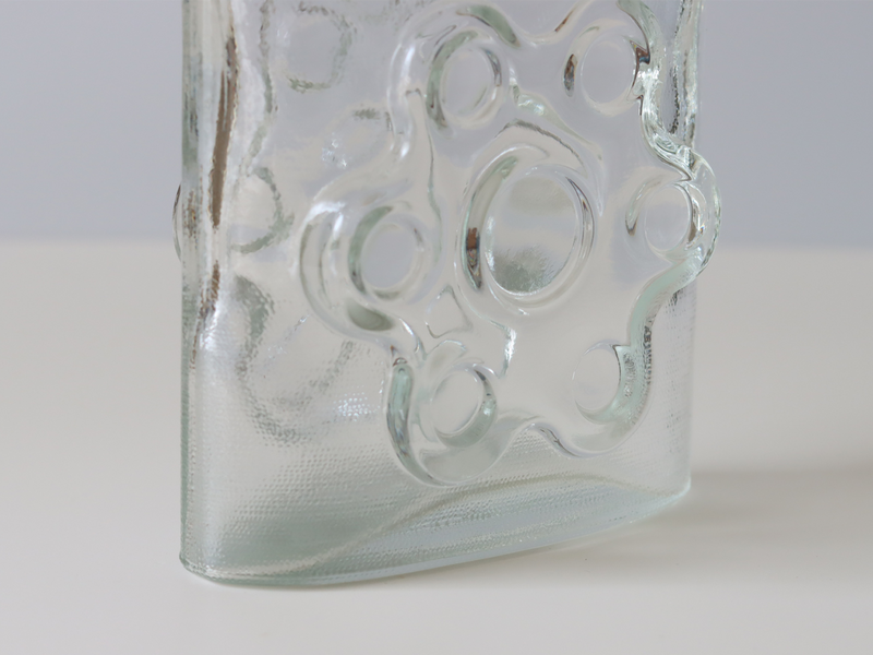 Riihimaen Lasi (リーヒマエンラシ) Erkkitapio Siiroinen(エルッキタピオ・シーライネン)Paukkurauta (パウックラウタ)Bottle H19cm │ 北欧 フィンランド ヴィンテージ 花瓶 ボトル ガラス