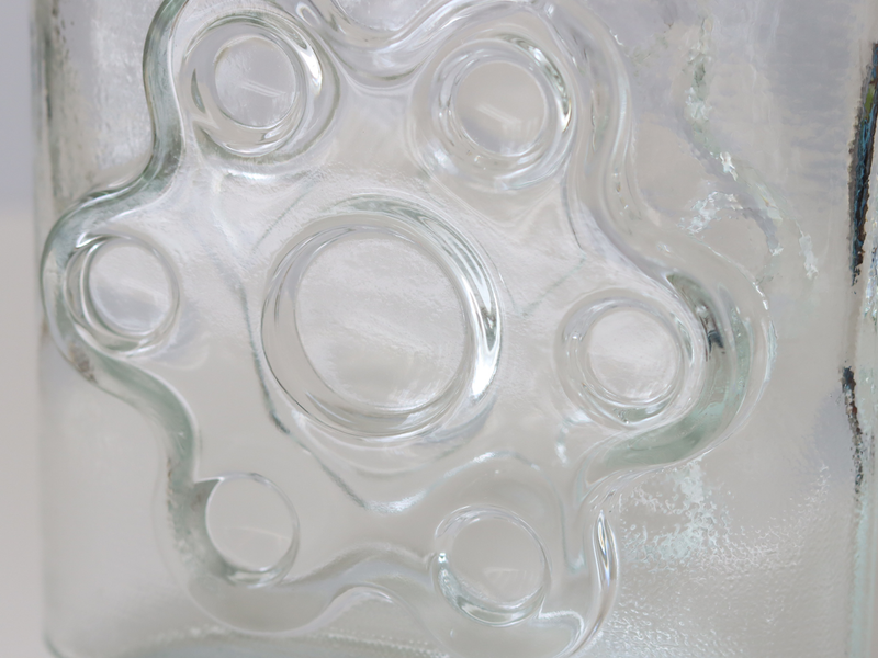 Riihimaen Lasi (リーヒマエンラシ) Erkkitapio Siiroinen(エルッキタピオ・シーライネン)Paukkurauta (パウックラウタ)Bottle H19cm │ 北欧 フィンランド ヴィンテージ 花瓶 ボトル ガラス