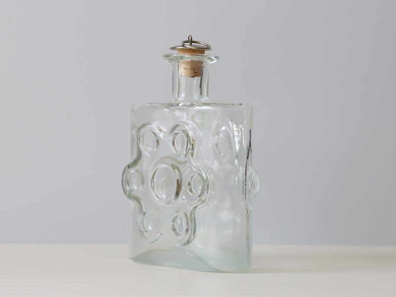 Riihimaen Lasi (リーヒマエンラシ) Erkkitapio Siiroinen(エルッキタピオ・シーライネン)Paukkurauta (パウックラウタ)Bottle H19cm │ 北欧 フィンランド ヴィンテージ 花瓶 ボトル ガラス
