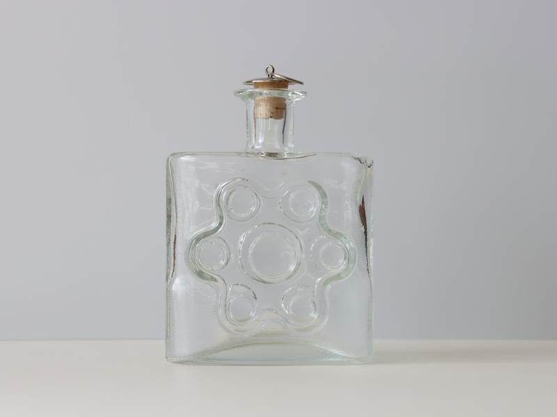 Riihimaen Lasi (リーヒマエンラシ) Erkkitapio Siiroinen(エルッキタピオ・シーライネン)Paukkurauta (パウックラウタ)Bottle H19cm │ 北欧 フィンランド ヴィンテージ 花瓶 ボトル ガラス