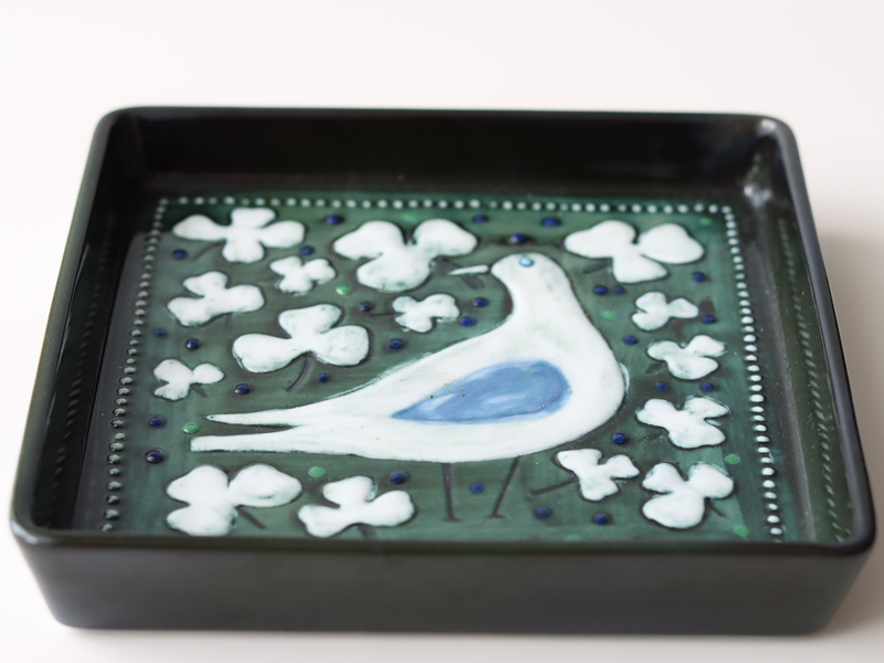 【北欧 スウェーデン ヴィンテージ】Rörstrand(ロールストランド) Sylvia Leuchovius Brid wall plate 94/800