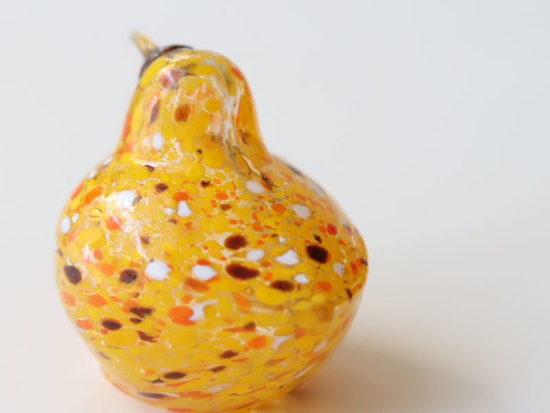 Boda Bird S Bertil Vallien（バーティル・ヴァリーン）│ 北欧 スウェーデン ヴィンテージ 鳥 オブジェ ガラス イエロー/オレンジ