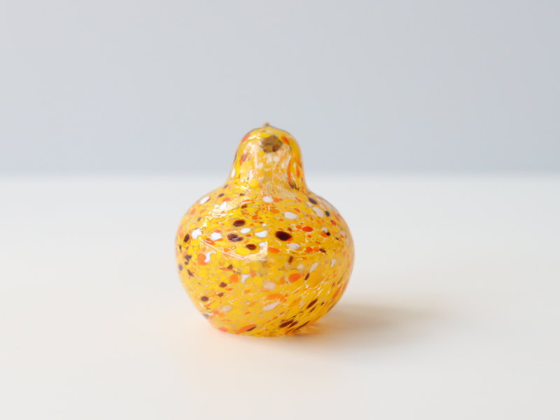 Boda Bird S Bertil Vallien（バーティル・ヴァリーン）│ 北欧 スウェーデン ヴィンテージ 鳥 オブジェ ガラス イエロー/オレンジ