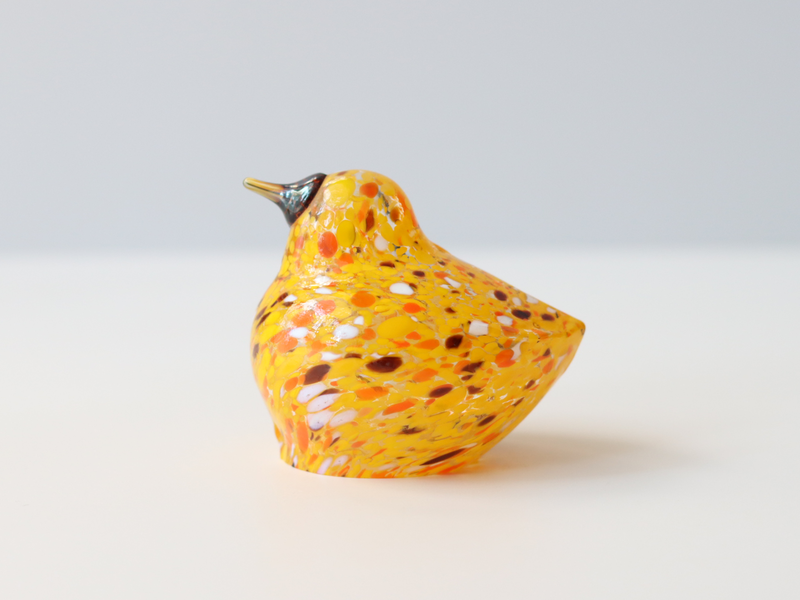 Boda Bird S Bertil Vallien（バーティル・ヴァリーン）│ 北欧 スウェーデン ヴィンテージ 鳥 オブジェ ガラス イエロー/オレンジ