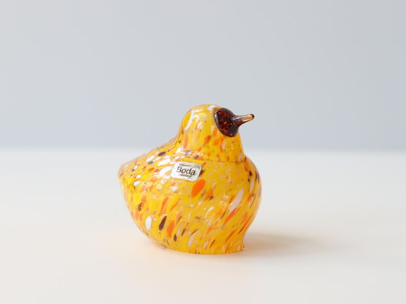 Boda Bird S Bertil Vallien（バーティル・ヴァリーン）│ 北欧 スウェーデン ヴィンテージ 鳥 オブジェ ガラス イエロー/オレンジ