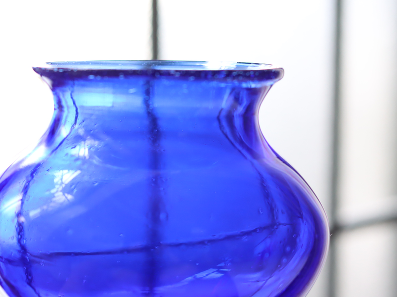 Boda （ボダ）Erik Höglund（エリック・ホグラン）foot vase blue H15cm 2080 │ 北欧 スウェーデン ヴィンテージ ガラスベース 花瓶