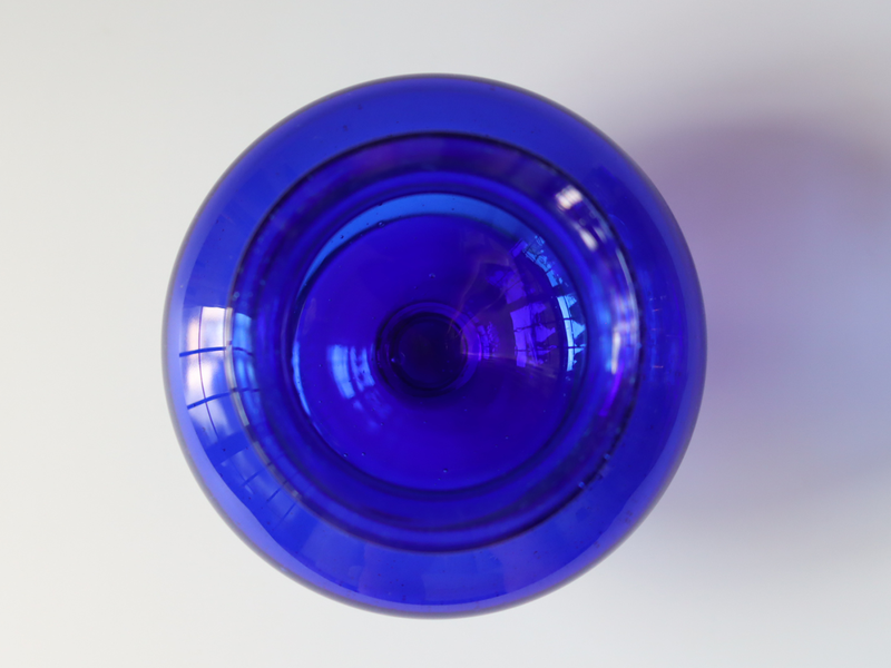 Boda （ボダ）Erik Höglund（エリック・ホグラン）foot vase blue H15cm 2080 │ 北欧 スウェーデン ヴィンテージ ガラスベース 花瓶