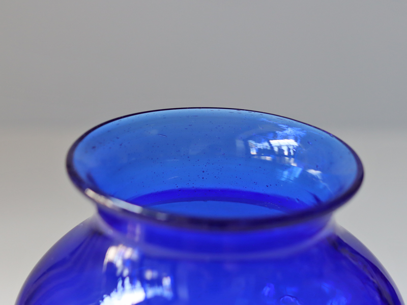 Boda （ボダ）Erik Höglund（エリック・ホグラン）foot vase blue H15cm 2080 │ 北欧 スウェーデン ヴィンテージ ガラスベース 花瓶