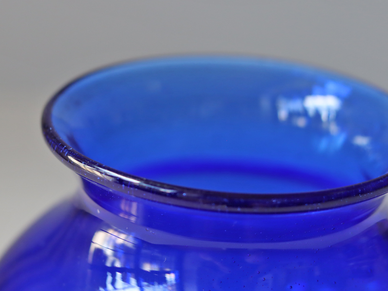 Boda （ボダ）Erik Höglund（エリック・ホグラン）foot vase blue H15cm 2080 │ 北欧 スウェーデン ヴィンテージ ガラスベース 花瓶