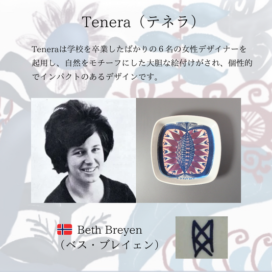 【北欧 ヴィンテージ】Royal copenhagen （ロイヤルコペンハーゲン） Tenera （テネラ）square plate