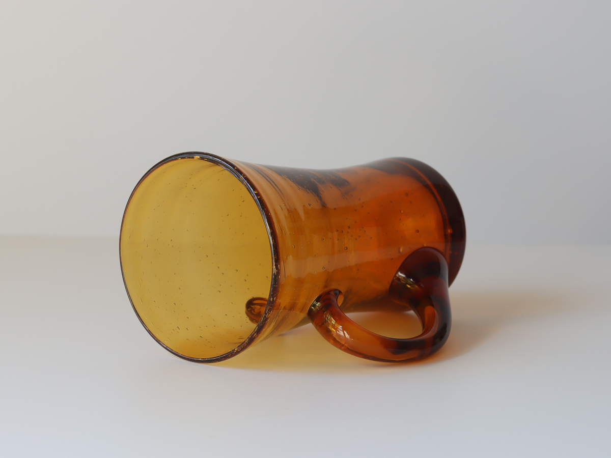 Boda（ボダ） ビアジョッキ グラス アンバー H14.5 2371 / Erik Höglund ｜ 北欧ヴィンテージ スウェーデン