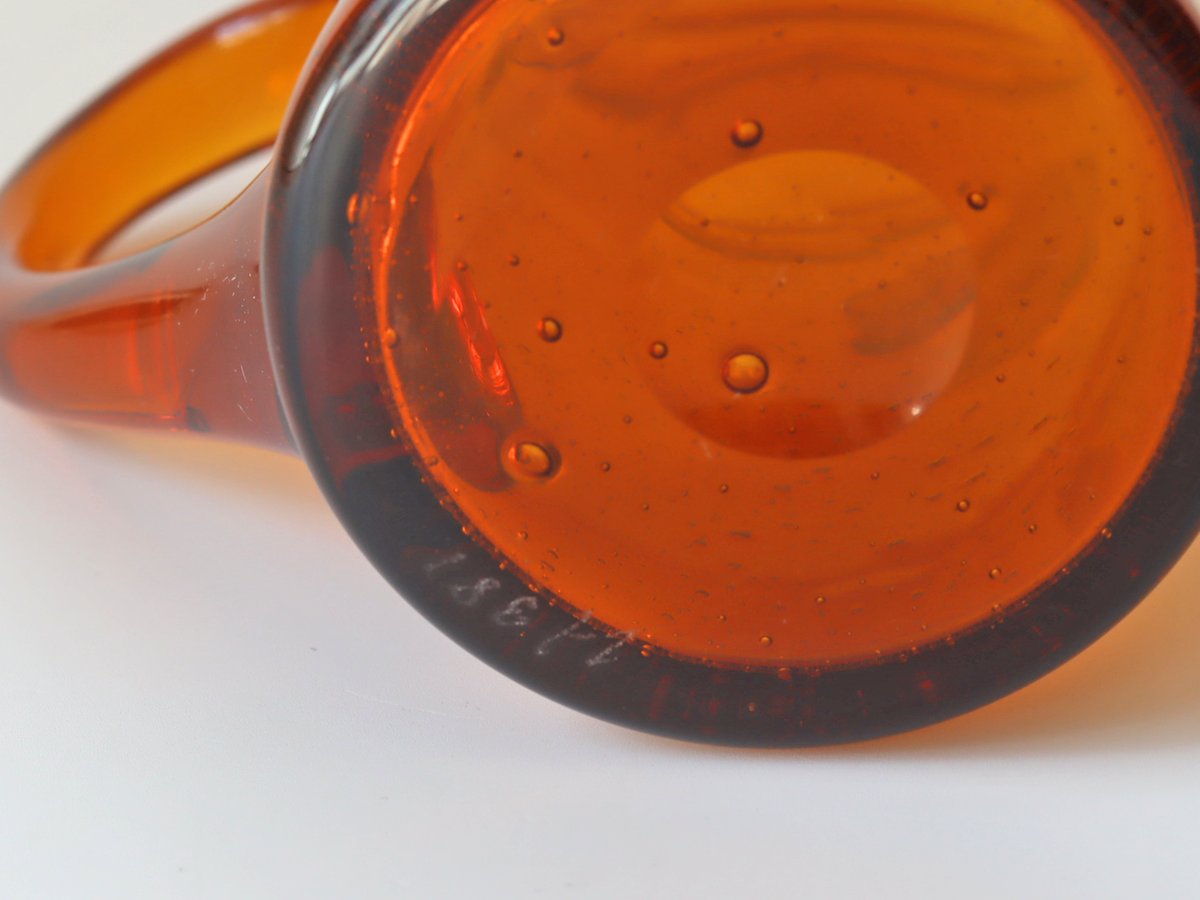 Boda（ボダ） ビアジョッキ グラス アンバー H14.5 2371 / Erik Höglund ｜ 北欧ヴィンテージ スウェーデン