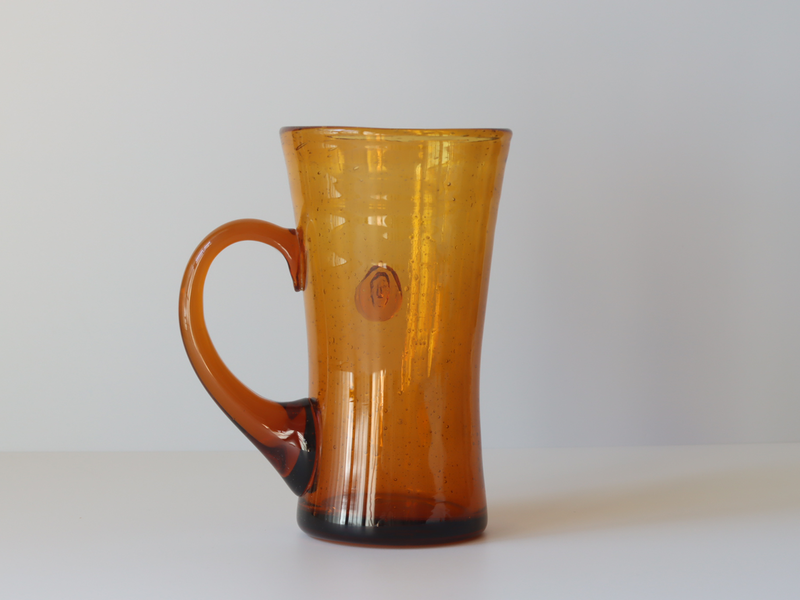 Boda（ボダ） ビアジョッキ グラス アンバー H14.5 2371 / Erik Höglund ｜ 北欧ヴィンテージ スウェーデン