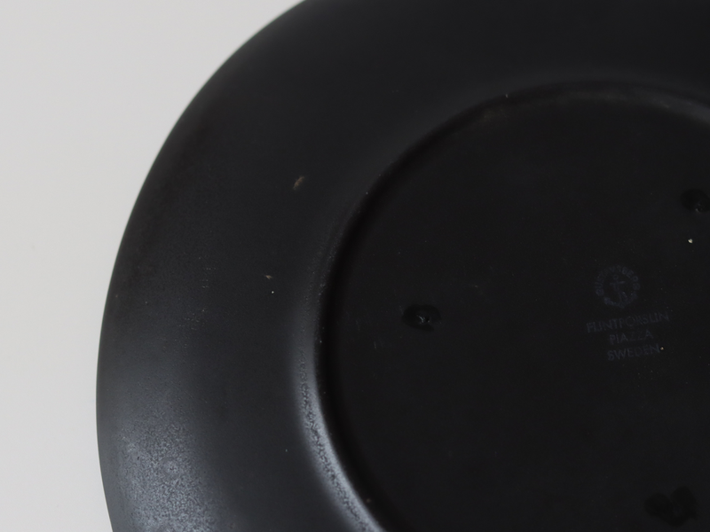 Gustavsberg （グスタフスベリ） Stig Lindberg（スティグ・リンドベリ） Piazza（ピアッツァ） 19.5cm plate black ship │ 北欧 スウェーデン ヴィンテージ プレート 船 陶磁器