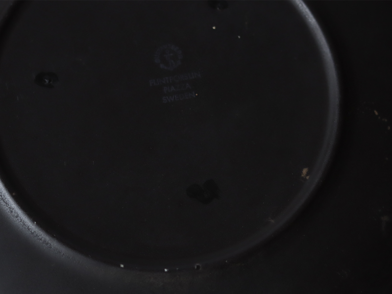 Gustavsberg （グスタフスベリ） Stig Lindberg（スティグ・リンドベリ） Piazza（ピアッツァ） 19.5cm plate black ship │ 北欧 スウェーデン ヴィンテージ プレート 船 陶磁器