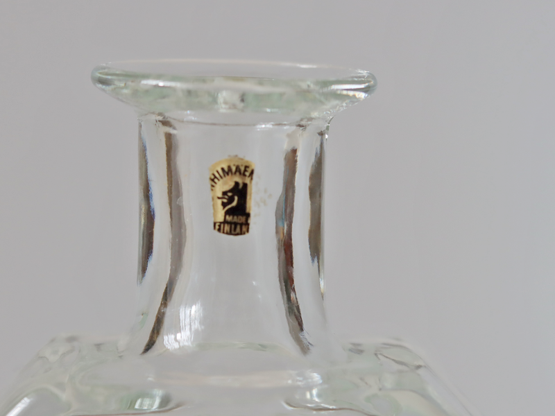 Riihimaen Lasi （リーヒマエンラシ） Nanny Still（ナニー・スティル）Stella Polaris （ステラ・ポラリス）ボトル クリア H18.5cm │ 北欧 フィンランド ヴィンテージ 花瓶 ボトル ガラス