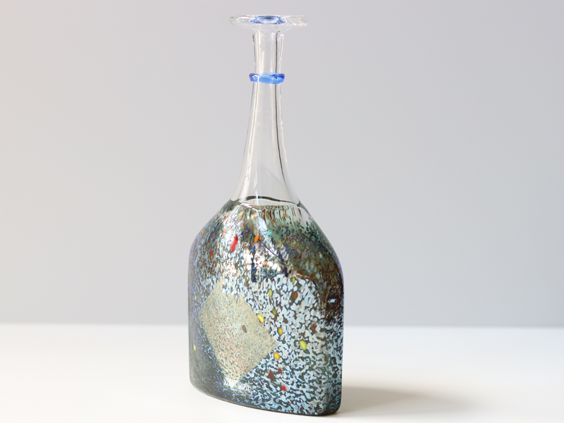 Kosta Boda （コスタ・ボダ） Bertil Vallien（バーティル・ヴァリーン）Satellite bottle vase blue 89251 │ 北欧 スウェーデン ヴィンテージ 一輪挿し ガラス