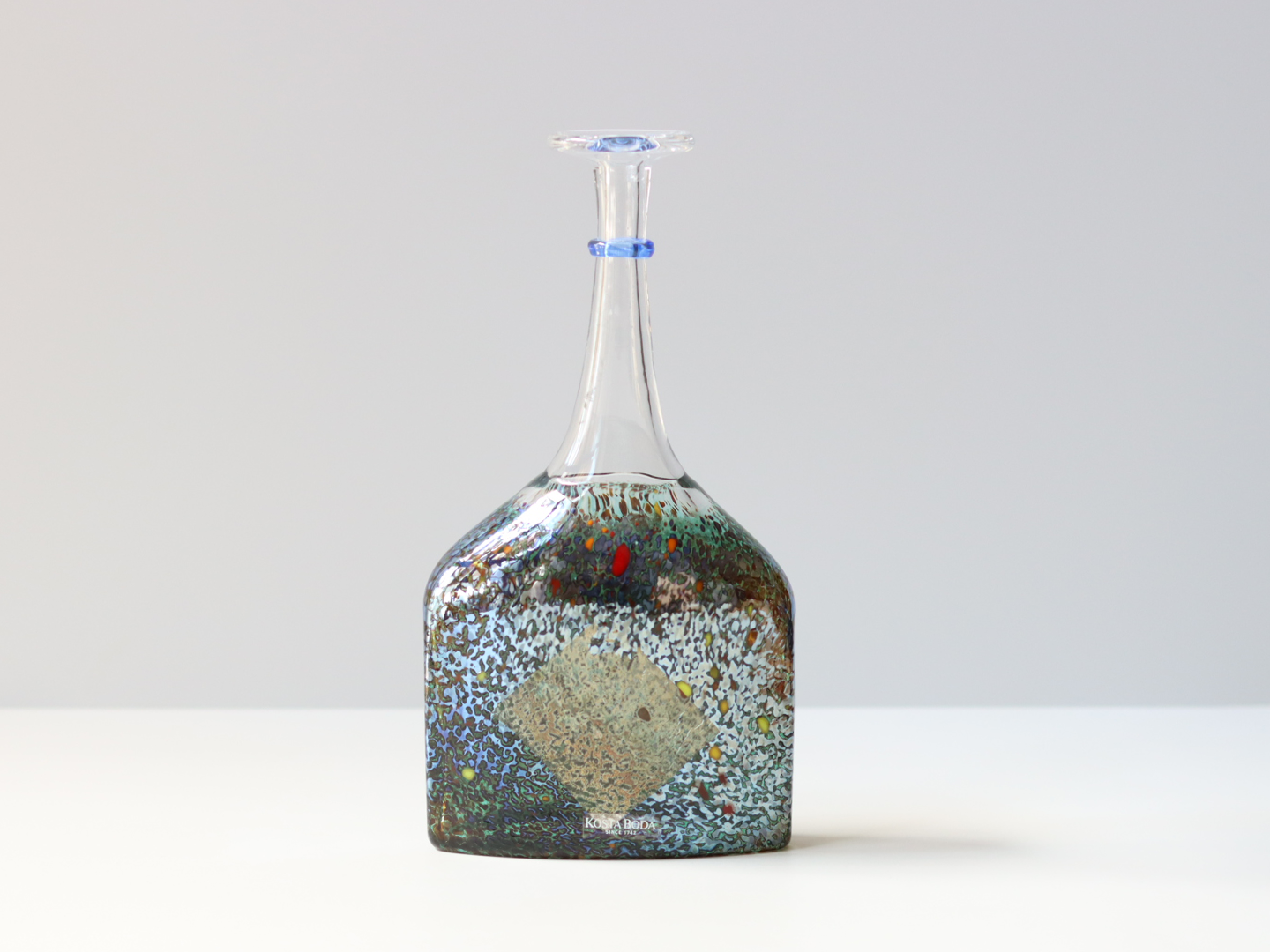 Kosta Boda （コスタ・ボダ） Bertil Vallien（バーティル・ヴァリーン）Satellite bottle vase blue 89251 │ 北欧 スウェーデン ヴィンテージ 一輪挿し ガラス