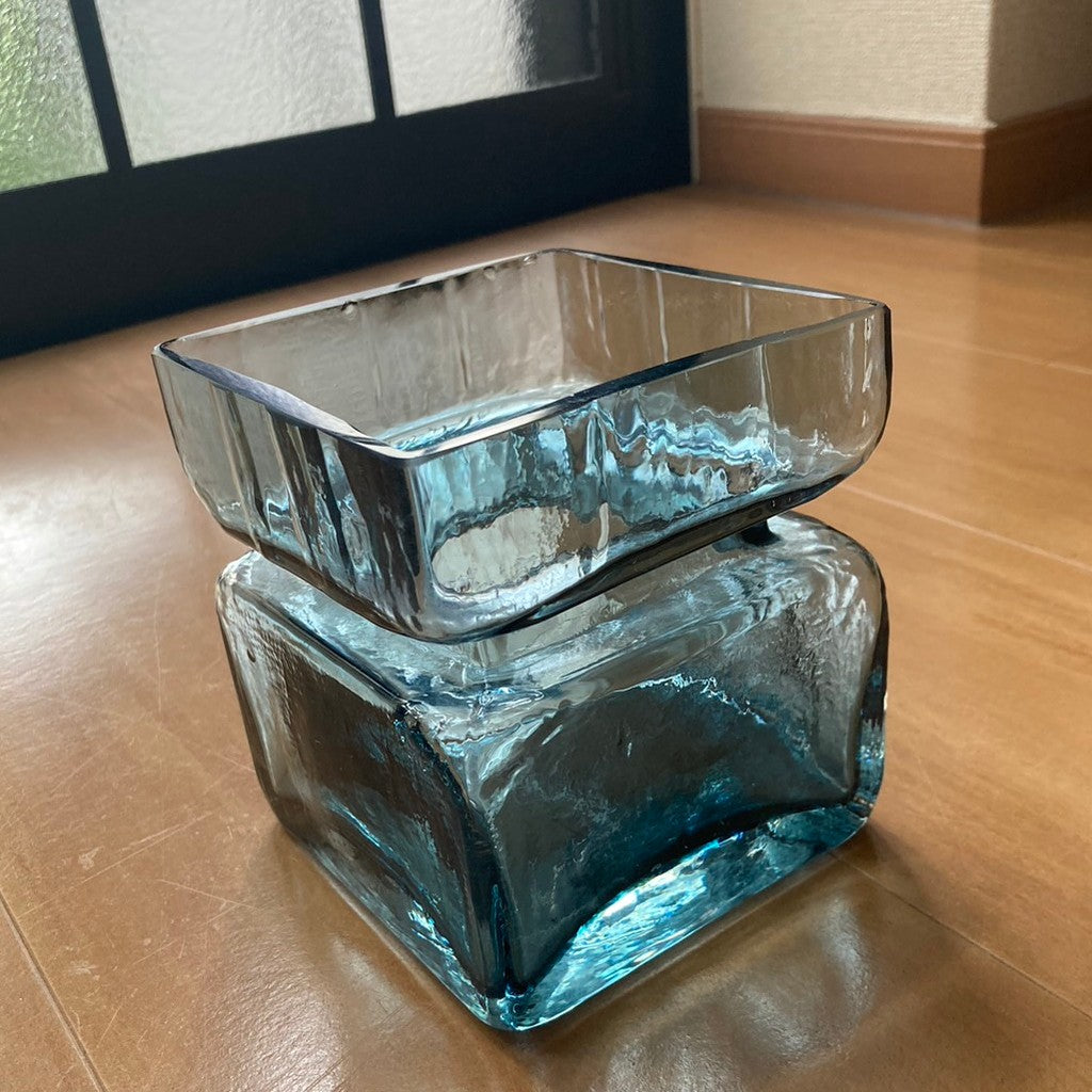 S様ご予約品【北欧 ヴィンテージ】 Riihimaen Lasi （リーヒマエンラシ） Pala （パラ）ブルーグレー