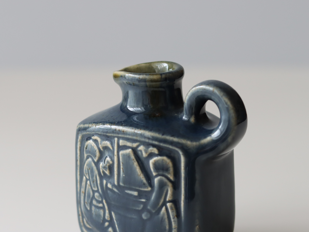 Michael Andersen&son handle vase blue │ 北欧ヴィンテージ デンマーク 花瓶 陶磁器