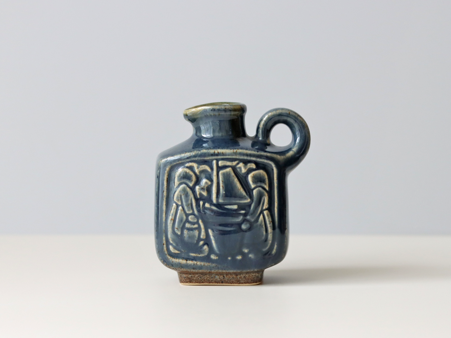 Michael Andersen&son handle vase blue │ 北欧ヴィンテージ デンマーク 花瓶 陶磁器