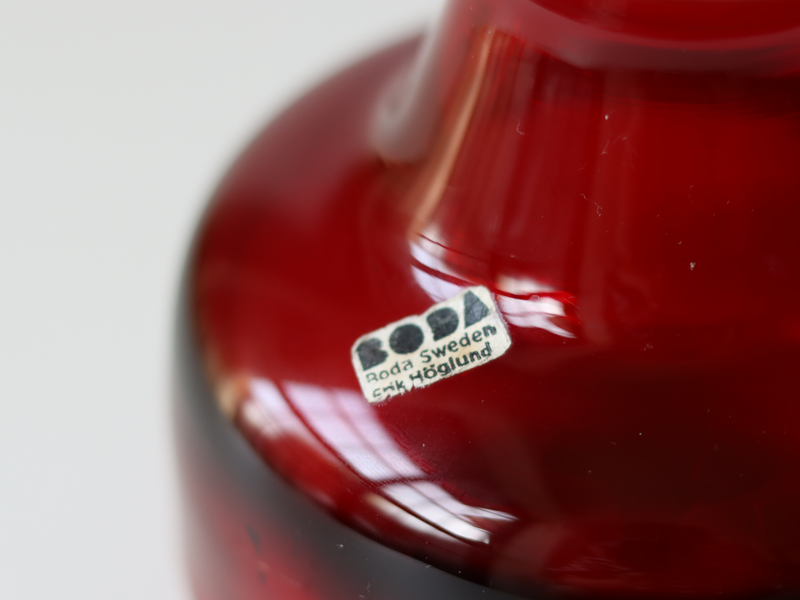 Boda（ボダ） フラワーベース レッド H10.5cm H998/110 / Erik Höglund ｜ 北欧ヴィンテージ スウェーデン