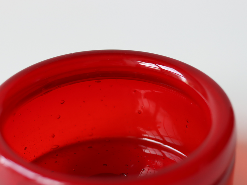 Boda（ボダ） ガラスボウル レッド H6.5cm H1207/125 / Erik Höglund ｜ 北欧ヴィンテージ スウェーデン