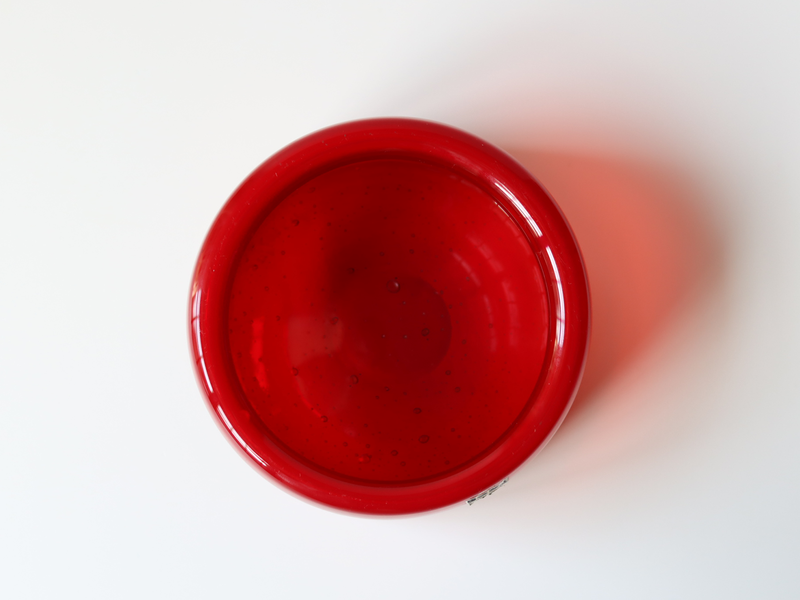 Boda（ボダ） ガラスボウル レッド H6.5cm H1207/125 / Erik Höglund ｜ 北欧ヴィンテージ スウェーデン