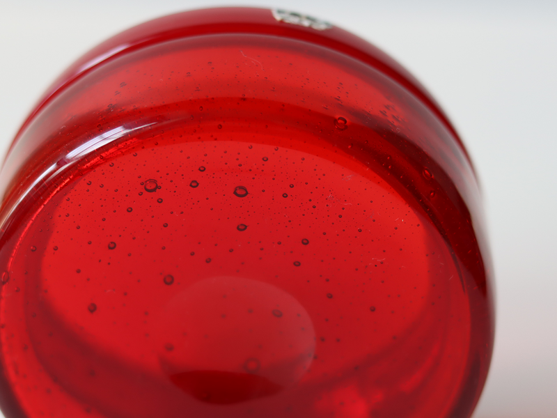 Boda（ボダ） ガラスボウル レッド H6.5cm H1207/125 / Erik Höglund ｜ 北欧ヴィンテージ スウェーデン