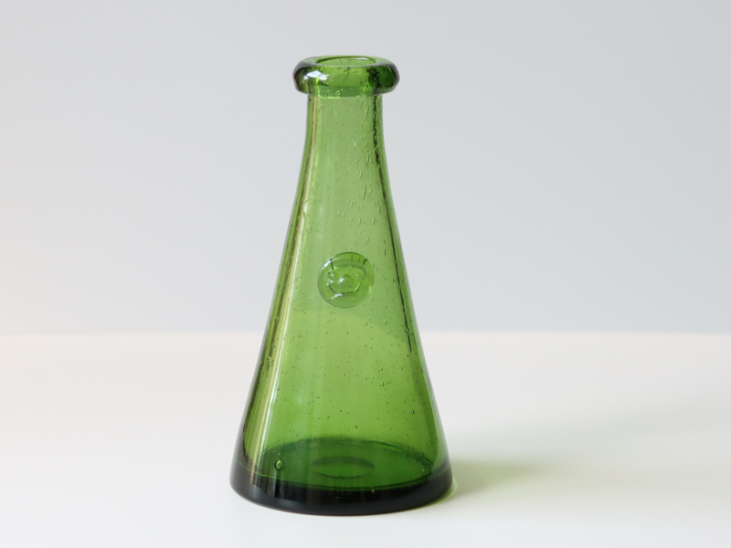 Boda（ボダ） フェイスモチーフ フラワーベース グリーン H18cm H770/190 / Erik Höglund ｜ 北欧ヴィンテージ スウェーデン