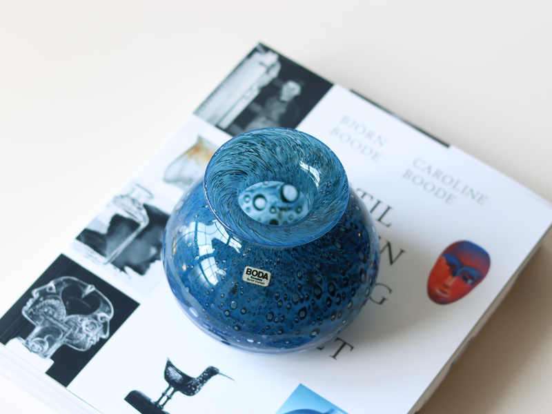 Boda （ボダ） Bertil Vallien（バーティル・ヴァリーン） vase blue │ 北欧 スウェーデン ヴィンテージ ガラス 花瓶