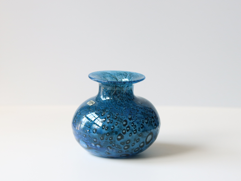 Boda （ボダ） Bertil Vallien（バーティル・ヴァリーン） vase blue │ 北欧 スウェーデン ヴィンテージ ガラス 花瓶
