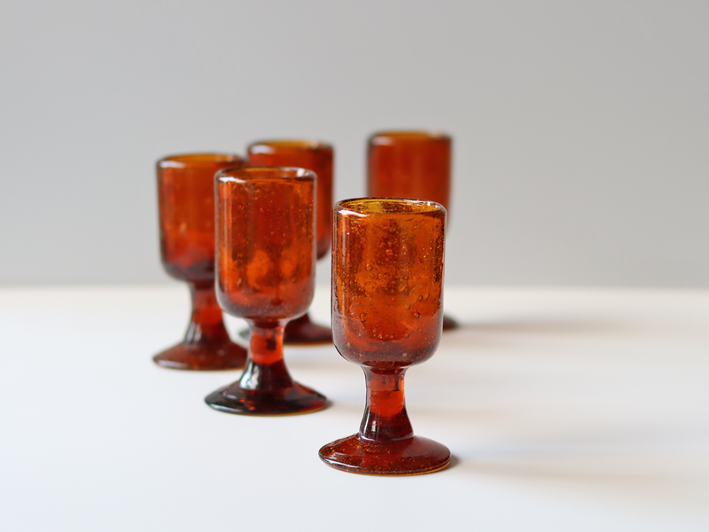 Boda（ボダ） リキュールグラス アンバー H10.5cm / Erik Höglund ｜ 北欧ヴィンテージ スウェーデン