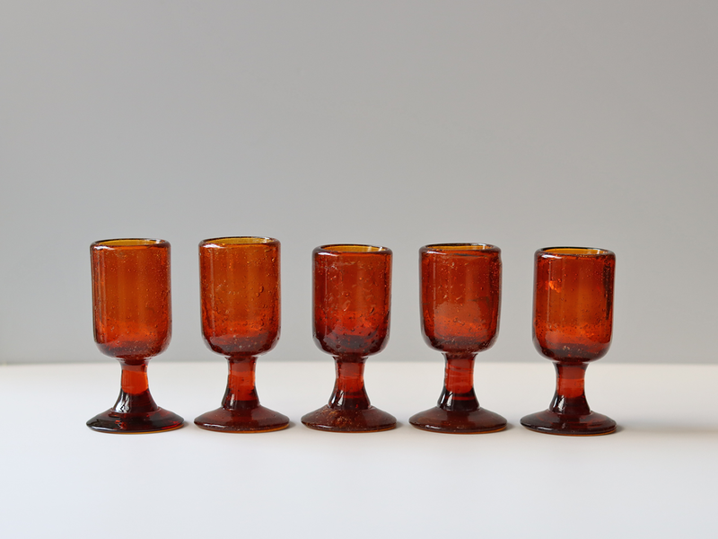 Boda（ボダ） リキュールグラス アンバー H10.5cm / Erik Höglund ｜ 北欧ヴィンテージ スウェーデン