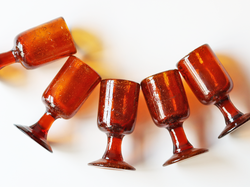 Boda（ボダ） リキュールグラス アンバー H10.5cm / Erik Höglund ｜ 北欧ヴィンテージ スウェーデン