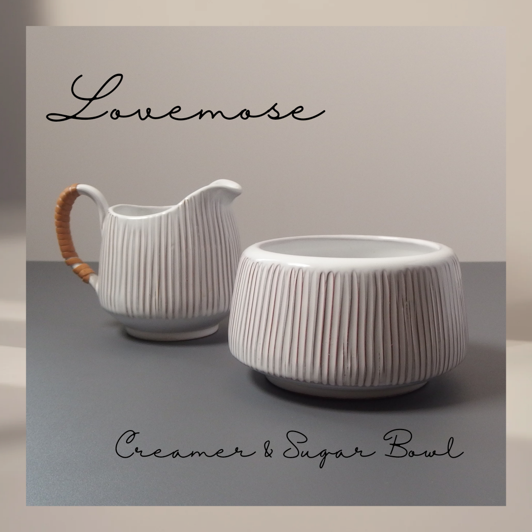 Løvemose （ロウエモーズ） Hvidsten creamer & sugar bowl │ 北欧ヴィンテージ デンマーク 食器 ボウル クリーマー 陶磁器