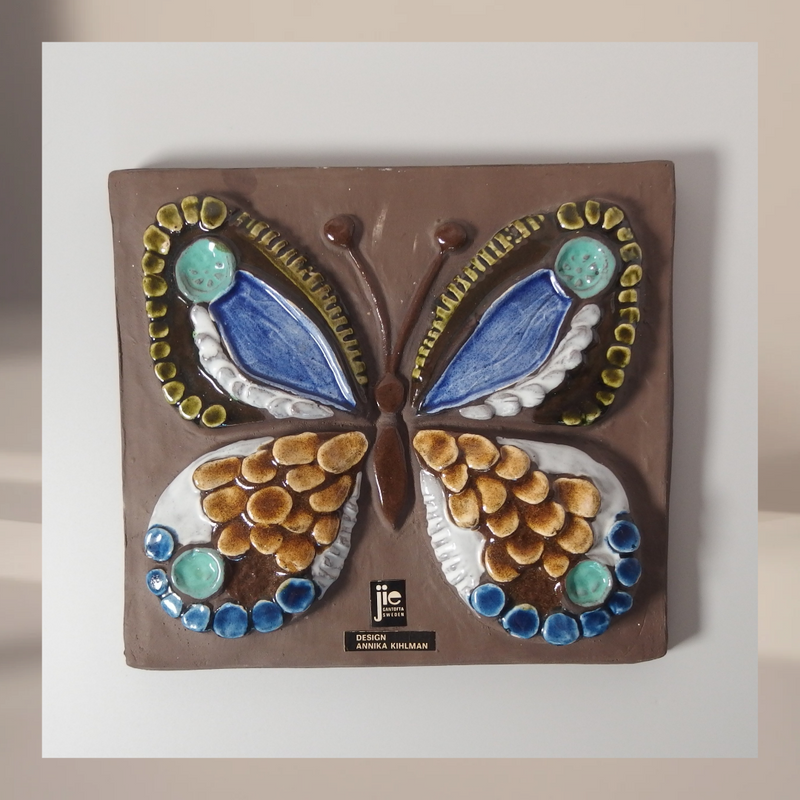 【北欧 スウェーデン ヴィンテージ】Jie Gantofta （ジィ・ガントフタ） wall plate butterfly