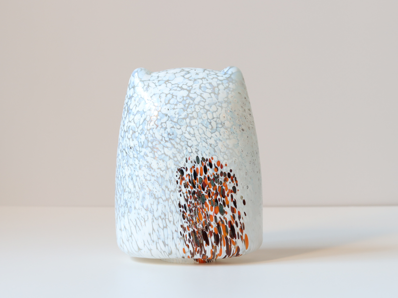 Boda（ボダ） Owls L ガラスフクロウ オブジェ ホワイト / Bertil Vallien ｜ 北欧ヴィンテージ スウェーデン