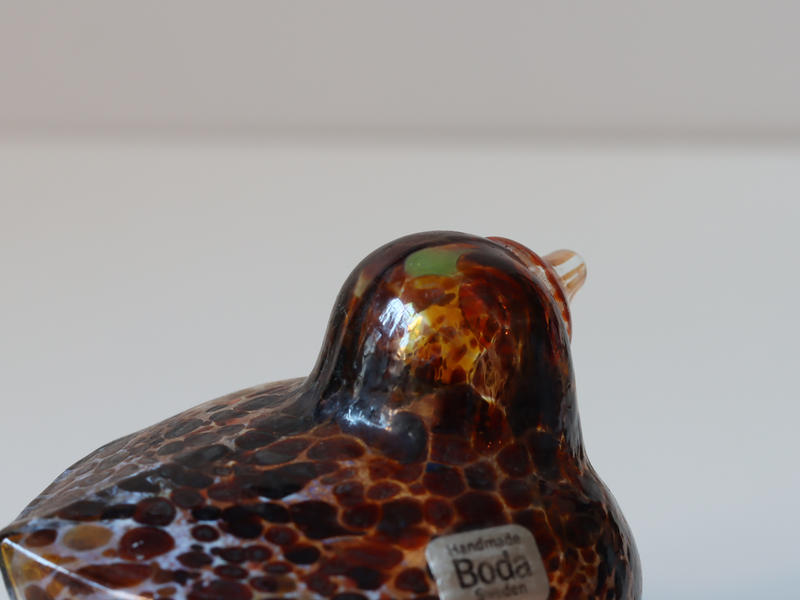 Boda（ボダ） Bird ガラスバード オブジェ Sサイズ ブラウン / Bertil Vallien ｜ 北欧ヴィンテージ スウェーデン