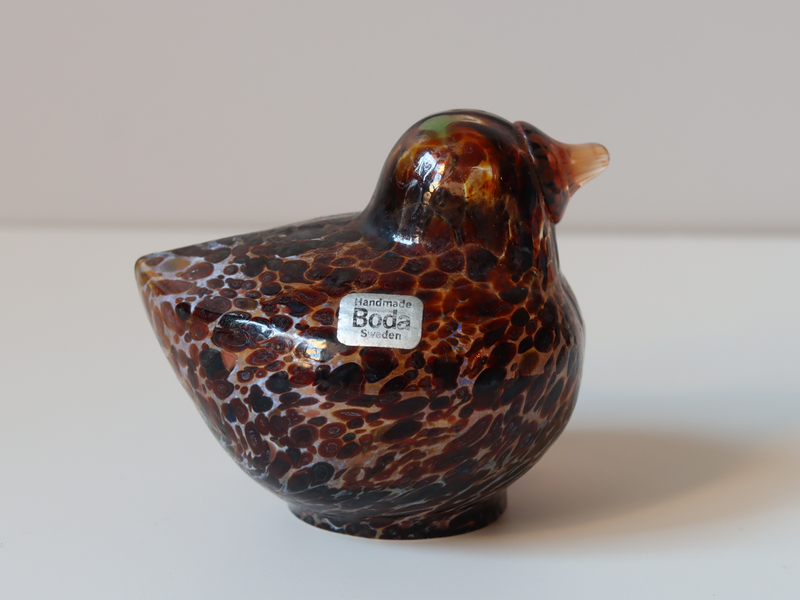 Boda（ボダ） Bird ガラスバード オブジェ Sサイズ ブラウン / Bertil Vallien ｜ 北欧ヴィンテージ スウェーデン