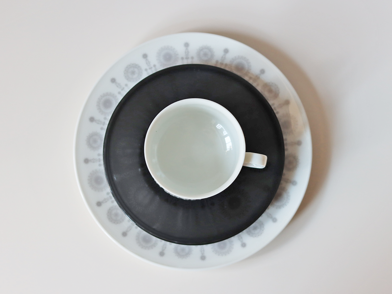 Rosenthal （ローゼンタール） Tapio Wirkkala（タピオ・ウィルカラ）Noire（ノワール）cup saucer trio │ 北欧 ドイツ ヴィンテージ コーヒーカップ 陶磁器