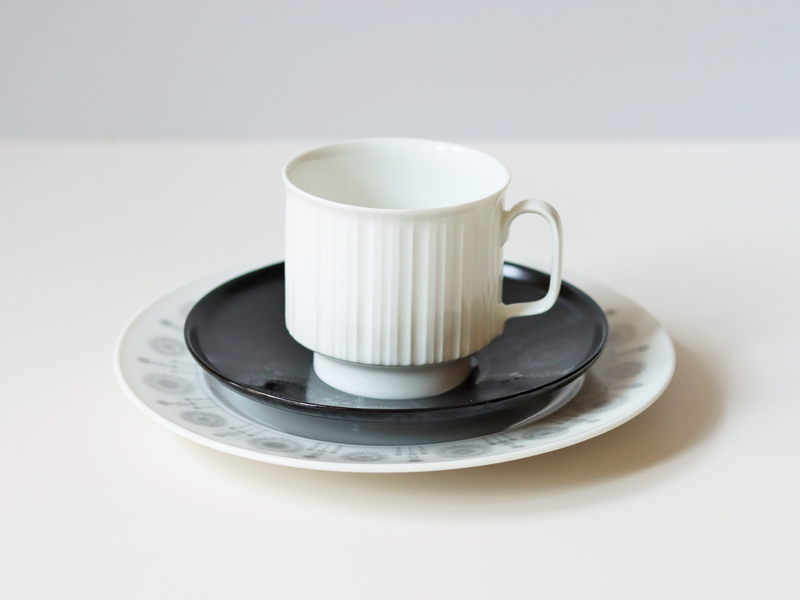 Rosenthal （ローゼンタール） Tapio Wirkkala（タピオ・ウィルカラ）Noire（ノワール）cup saucer trio │ 北欧 ドイツ ヴィンテージ コーヒーカップ 陶磁器