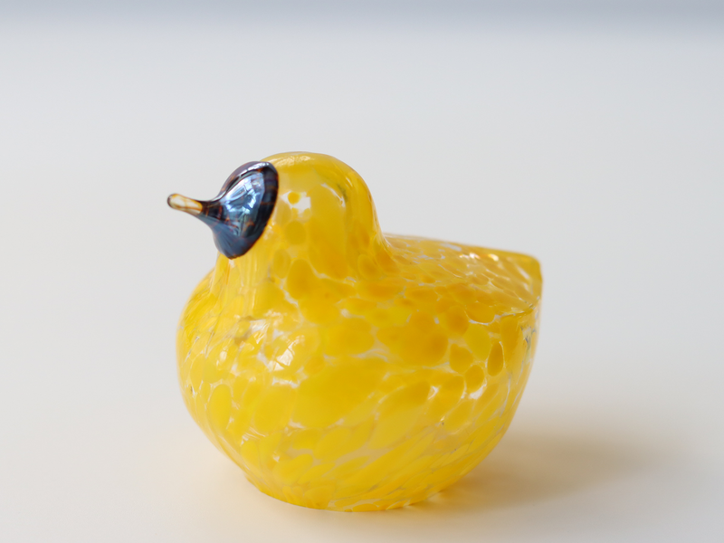 Boda Bird S Bertil Vallien（バーティル・ヴァリーン）│ 北欧 スウェーデン ヴィンテージ 鳥 ガラス オブジェ イエロー