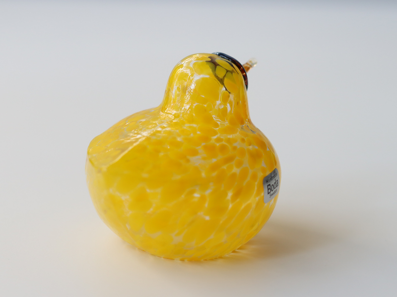 Boda Bird S Bertil Vallien（バーティル・ヴァリーン）│ 北欧 スウェーデン ヴィンテージ 鳥 ガラス オブジェ イエロー