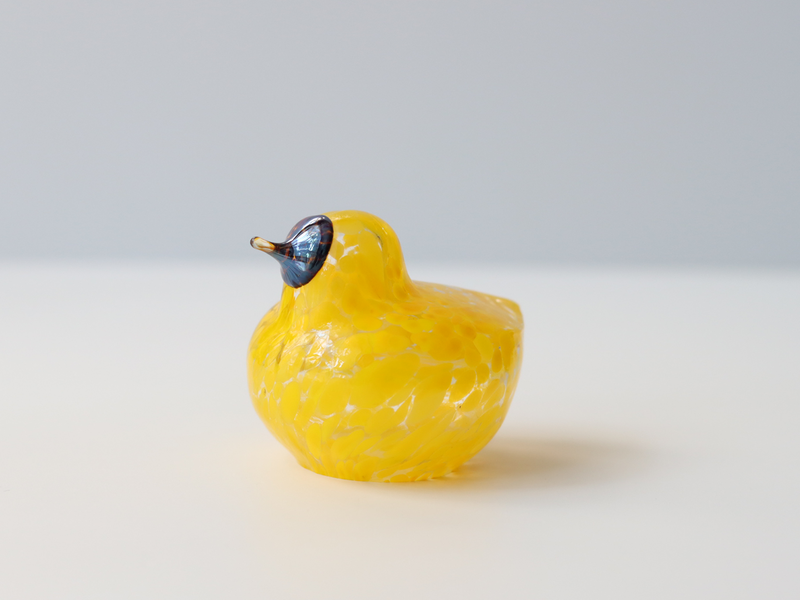 Boda Bird S Bertil Vallien（バーティル・ヴァリーン）│ 北欧 スウェーデン ヴィンテージ 鳥 ガラス オブジェ イエロー
