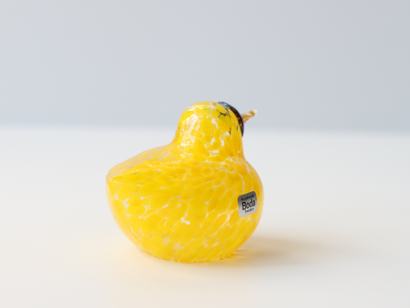 Boda Bird S Bertil Vallien（バーティル・ヴァリーン）│ 北欧 スウェーデン ヴィンテージ 鳥 ガラス オブジェ イエロー
